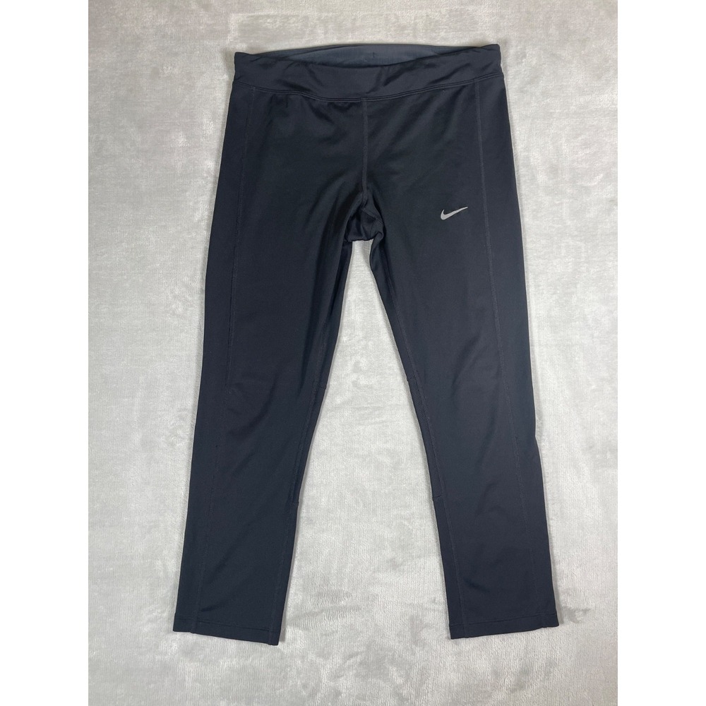 Nike Dri-FIT Running Crop Leggings Women's M Black Athletic Workout Pants